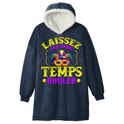 Mardi Gras New Orleans Let The Good Times Roll Hooded Wearable Blanket