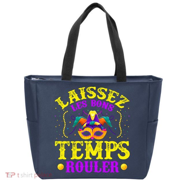 Mardi Gras New Orleans Let The Good Times Roll Zip Tote Bag