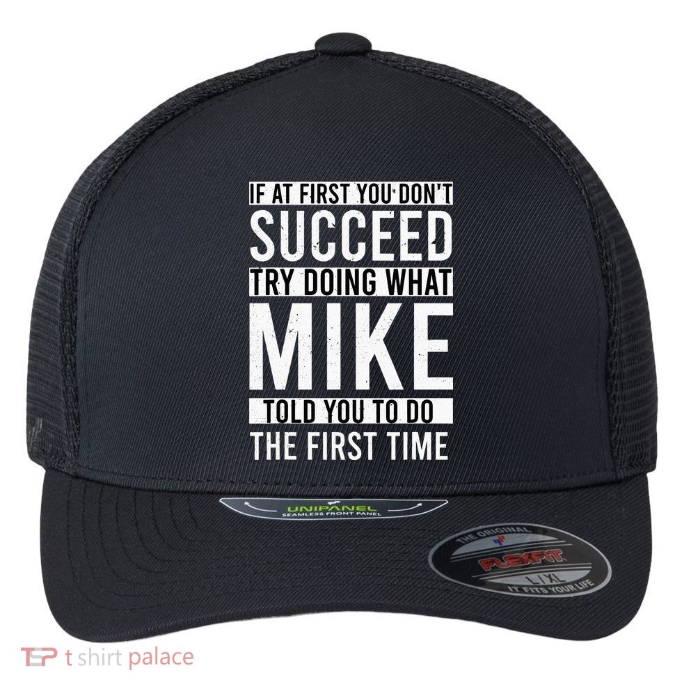 Mike Gifts Name Personalized Birthday Presents Funny Mike Flexfit Unipanel Trucker Cap