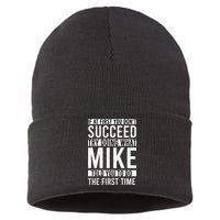 Mike Gifts Name Personalized Birthday Presents Funny Mike Sustainable Knit Beanie