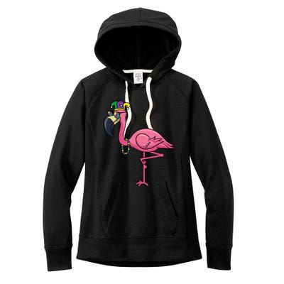 Mardi Gras New Orleans Flamingo Tall Women's Fleece Hoodie