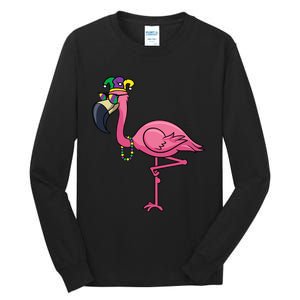 Mardi Gras New Orleans Flamingo Tall Tall Long Sleeve T-Shirt