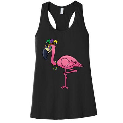 Mardi Gras New Orleans Flamingo Tall Women's Racerback Tank