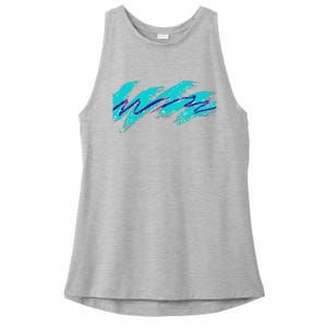 Millennials Geometric Nostalgia 90s Ladies PosiCharge Tri-Blend Wicking Tank