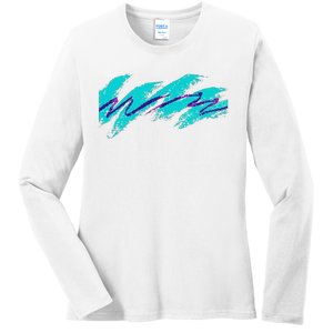 Millennials Geometric Nostalgia 90s Ladies Long Sleeve Shirt