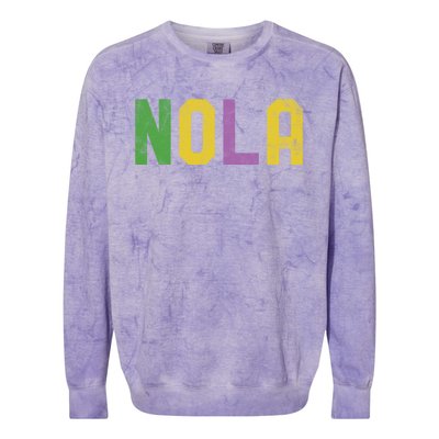 Mardi Gras Nola New Orleans Retro Party Gift Colorblast Crewneck Sweatshirt