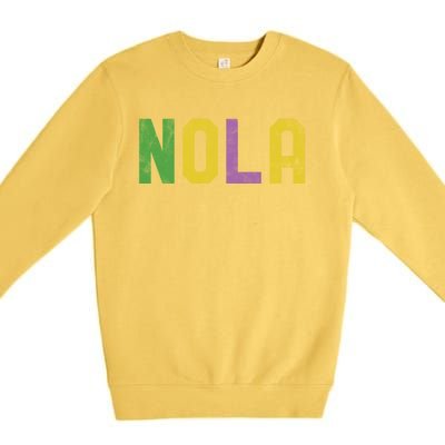 Mardi Gras Nola New Orleans Retro Party Gift Premium Crewneck Sweatshirt