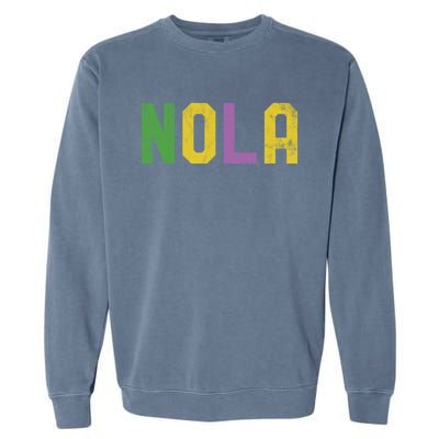 Mardi Gras Nola New Orleans Retro Party Gift Garment-Dyed Sweatshirt