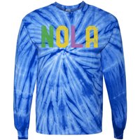 Mardi Gras Nola New Orleans Retro Party Gift Tie-Dye Long Sleeve Shirt