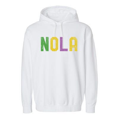 Mardi Gras Nola New Orleans Retro Party Gift Garment-Dyed Fleece Hoodie