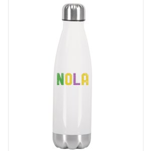 Mardi Gras Nola New Orleans Retro Party Gift Stainless Steel Insulated Water Bottle