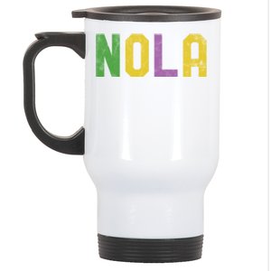 Mardi Gras Nola New Orleans Retro Party Gift Stainless Steel Travel Mug