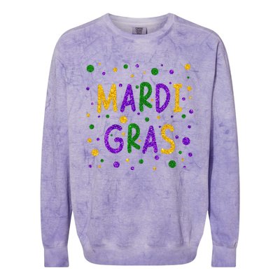 Mardi Gras Outfit Mardi Gras Carnival 2024 New Orleans Party Colorblast Crewneck Sweatshirt