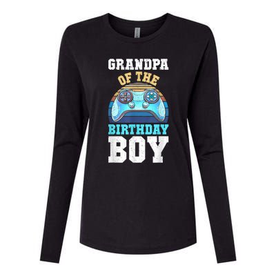 Men Grandpa Of The Birthday Boy Matching Video Gamer Birthday Womens Cotton Relaxed Long Sleeve T-Shirt