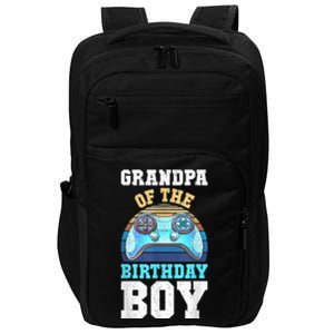 Men Grandpa Of The Birthday Boy Matching Video Gamer Birthday Impact Tech Backpack