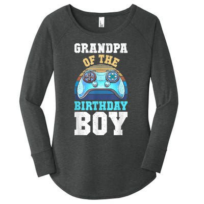 Men Grandpa Of The Birthday Boy Matching Video Gamer Birthday Women's Perfect Tri Tunic Long Sleeve Shirt