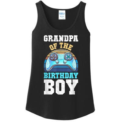 Men Grandpa Of The Birthday Boy Matching Video Gamer Birthday Ladies Essential Tank