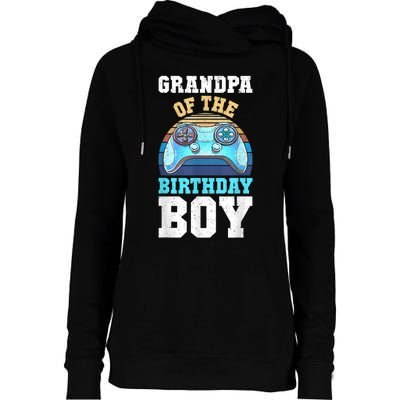 Men Grandpa Of The Birthday Boy Matching Video Gamer Birthday Womens Funnel Neck Pullover Hood