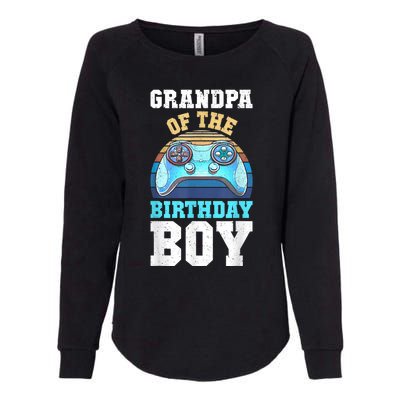 Men Grandpa Of The Birthday Boy Matching Video Gamer Birthday Womens California Wash Sweatshirt