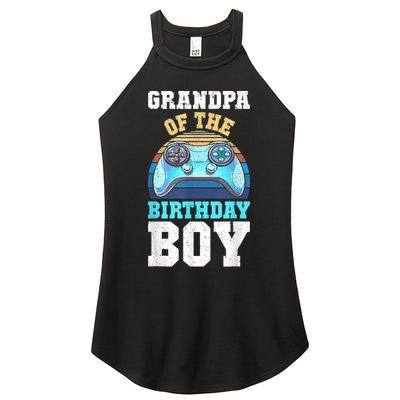 Men Grandpa Of The Birthday Boy Matching Video Gamer Birthday Women’s Perfect Tri Rocker Tank