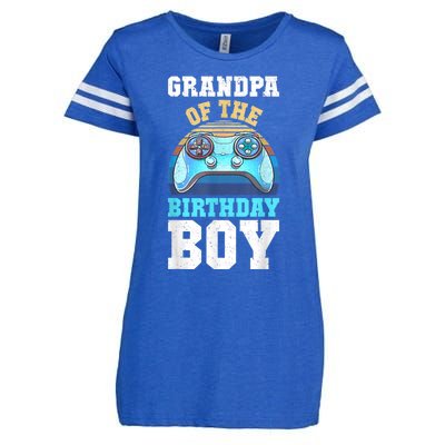 Men Grandpa Of The Birthday Boy Matching Video Gamer Birthday Enza Ladies Jersey Football T-Shirt