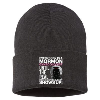 Mormon Gynecologist Oddly Specific Weird Sarcastic Stupid Sustainable Knit Beanie