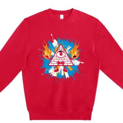 Mountain Gravity Oregon Usa Adventure Awaits Falls Life Eye Premium Crewneck Sweatshirt