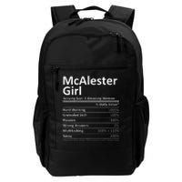 Mcalester Girl Ok Oklahoma Funny City Home Roots Daily Commute Backpack