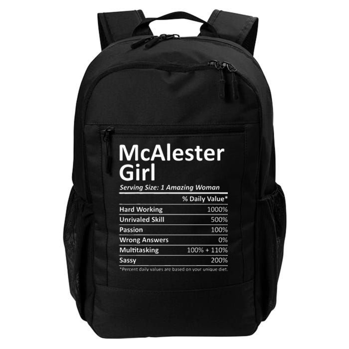 Mcalester Girl Ok Oklahoma Funny City Home Roots Daily Commute Backpack