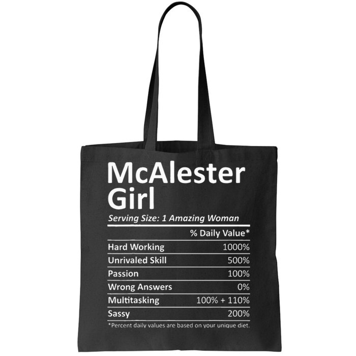 Mcalester Girl Ok Oklahoma Funny City Home Roots Tote Bag