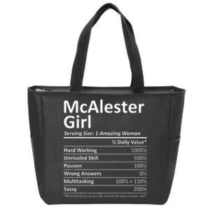 Mcalester Girl Ok Oklahoma Funny City Home Roots Zip Tote Bag