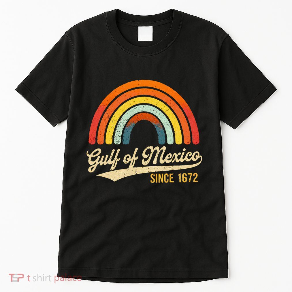 Mexico Gulf Of Mexico Vintage Design Retro Rainbow Sun Tall T-Shirt