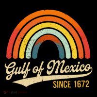 Mexico Gulf Of Mexico Vintage Design Retro Rainbow Sun Tall T-Shirt