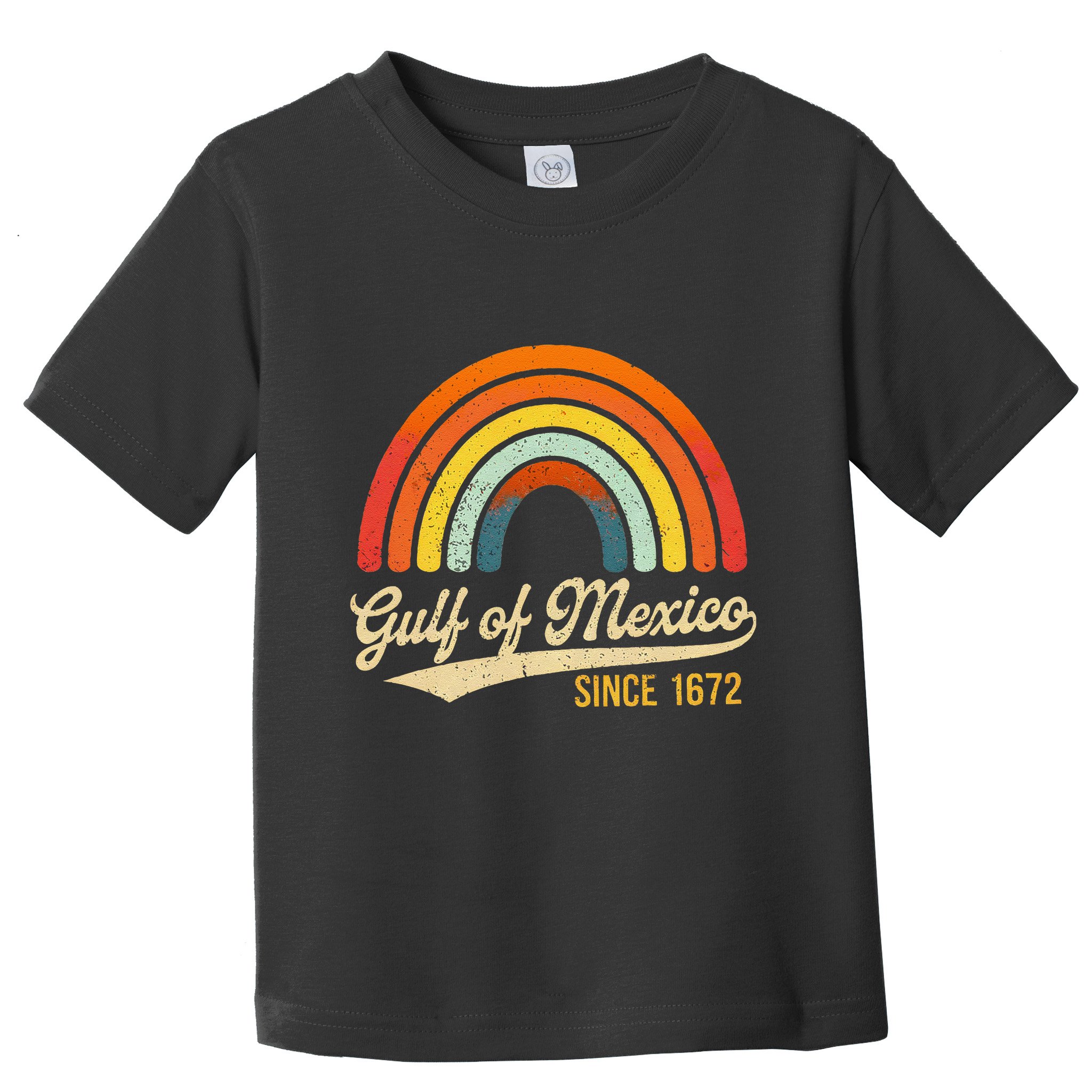 Mexico Gulf Of Mexico Vintage Design Retro Rainbow Sun Toddler T-Shirt