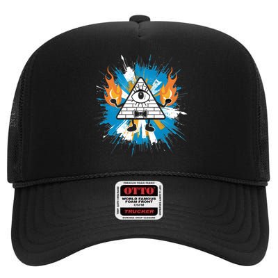 Mountain Gravity Oregon Usa Adventure Awaits Falls Life Eye High Crown Mesh Back Trucker Hat