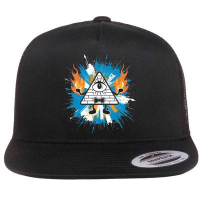 Mountain Gravity Oregon Usa Adventure Awaits Falls Life Eye Flat Bill Trucker Hat