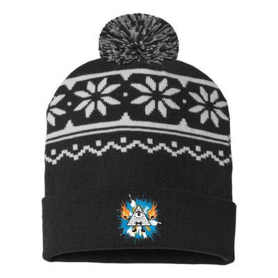 Mountain Gravity Oregon Usa Adventure Awaits Falls Life Eye USA-Made Snowflake Beanie