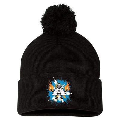 Mountain Gravity Oregon Usa Adventure Awaits Falls Life Eye Pom Pom 12in Knit Beanie