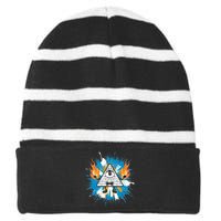 Mountain Gravity Oregon Usa Adventure Awaits Falls Life Eye Striped Beanie with Solid Band