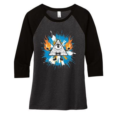 Mountain Gravity Oregon Usa Adventure Awaits Falls Life Eye Women's Tri-Blend 3/4-Sleeve Raglan Shirt