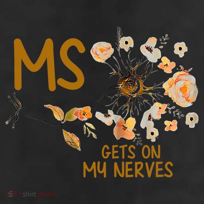 MS Gets On My Nerves Multiple Sclerosis Awareness . 7 Panel Mesh Trucker Snapback Hat