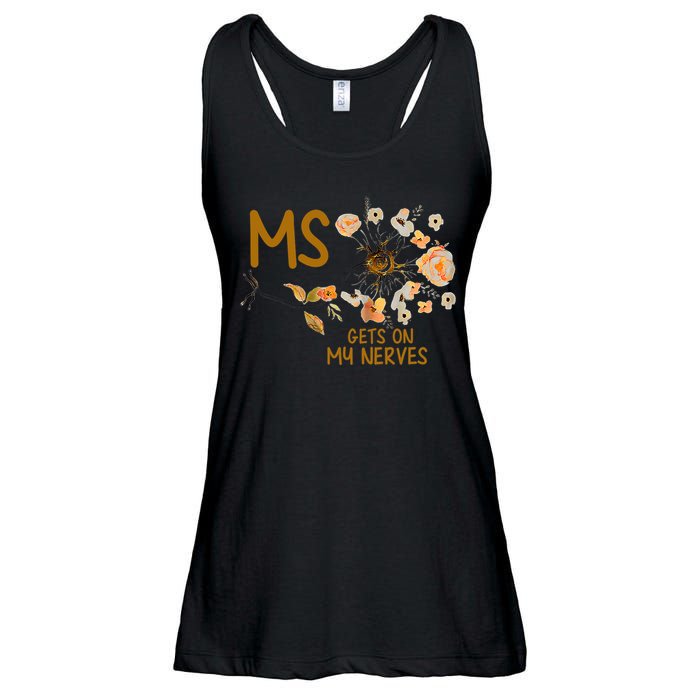 MS Gets On My Nerves Multiple Sclerosis Awareness . Ladies Essential Flowy Tank