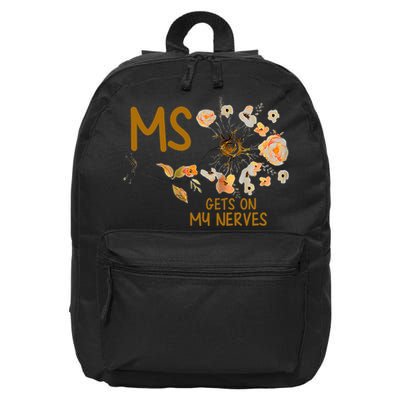 MS Gets On My Nerves Multiple Sclerosis Awareness . 16 in Basic Backpack