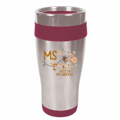 MS Gets On My Nerves Multiple Sclerosis Awareness . 16oz Travel Tumbler