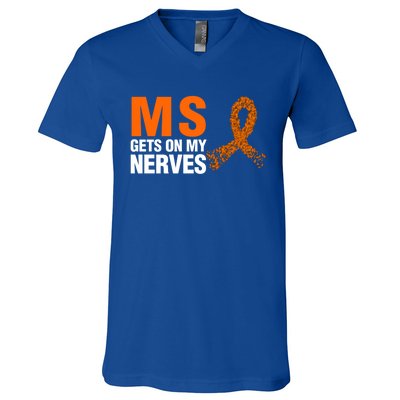 Ms Gets On My Nerves Multiple Sclerosis Cool Gift V-Neck T-Shirt