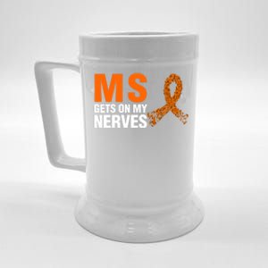 Ms Gets On My Nerves Multiple Sclerosis Cool Gift Beer Stein