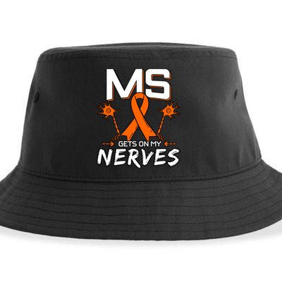 Ms Gets On My Nerves Multiple Sclerosis Awareness Survivor Cool Gift Sustainable Bucket Hat