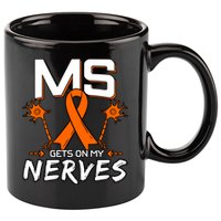 Ms Gets On My Nerves Multiple Sclerosis Awareness Survivor Cool Gift 11oz C Handle Ceramic Mug