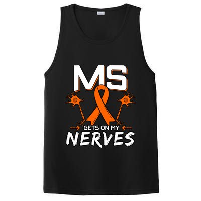 Ms Gets On My Nerves Multiple Sclerosis Awareness Survivor Cool Gift PosiCharge Competitor Tank
