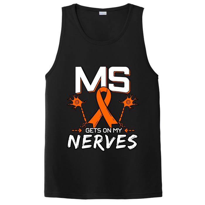 Ms Gets On My Nerves Multiple Sclerosis Awareness Survivor Cool Gift PosiCharge Competitor Tank